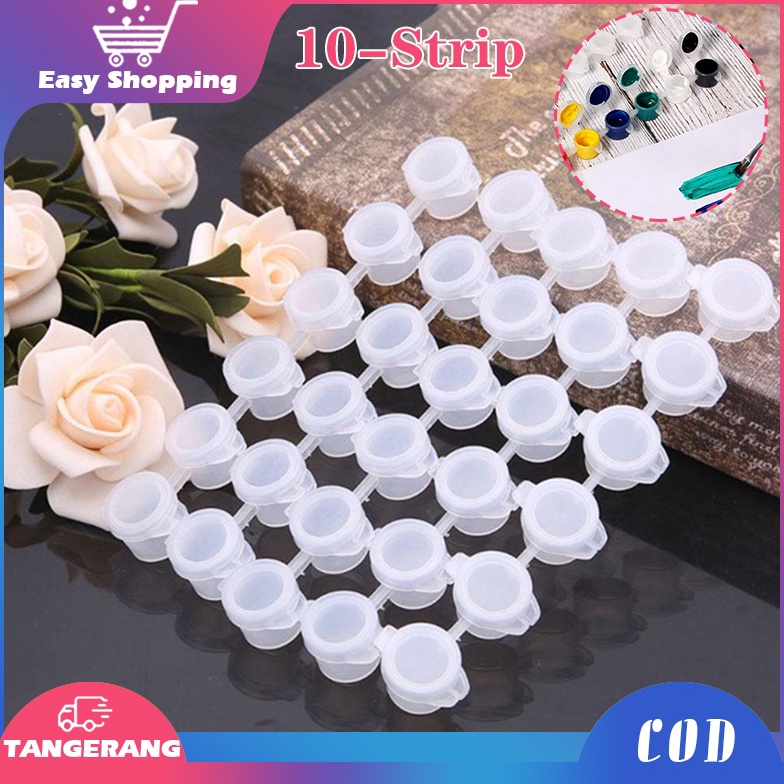 

KODE X1I 6pcs Pot Cat Plastik Renteng 3ml Tabung Tempat Cat Acrylic Paint Cup Arts Crafts Supplies