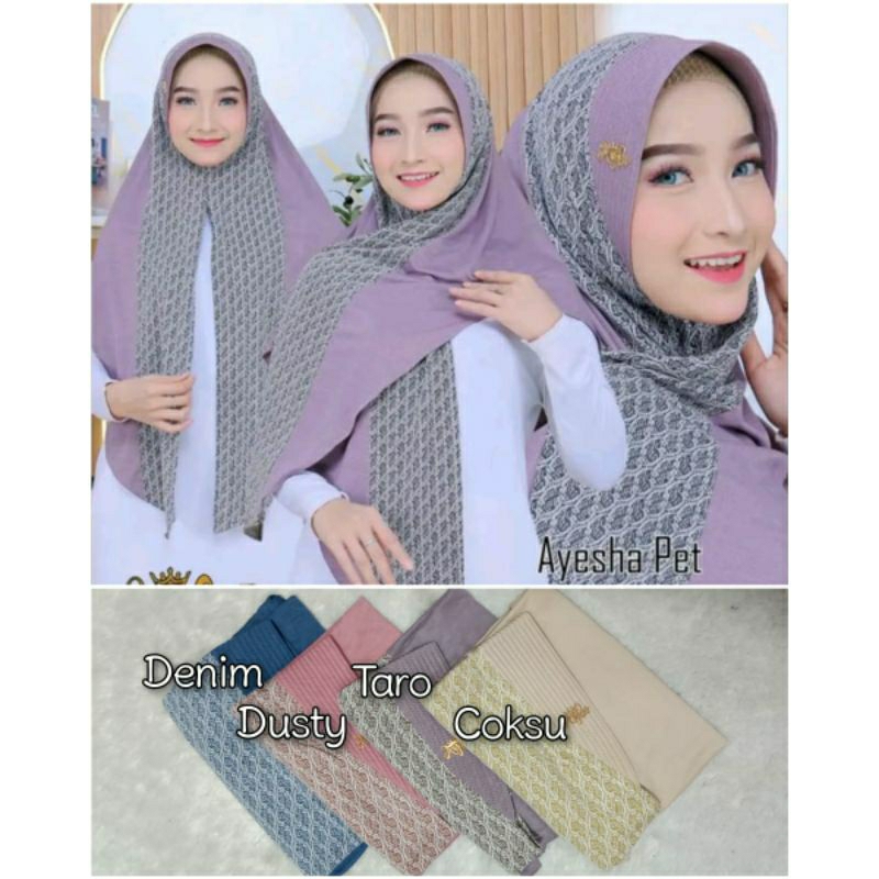 HIJAB SEGITIGA INSTAN OVAL Bermotif Jersey Premium / KERUDUNG SEGITIGA INSTAN OVAL // JILBAB SEGITIG