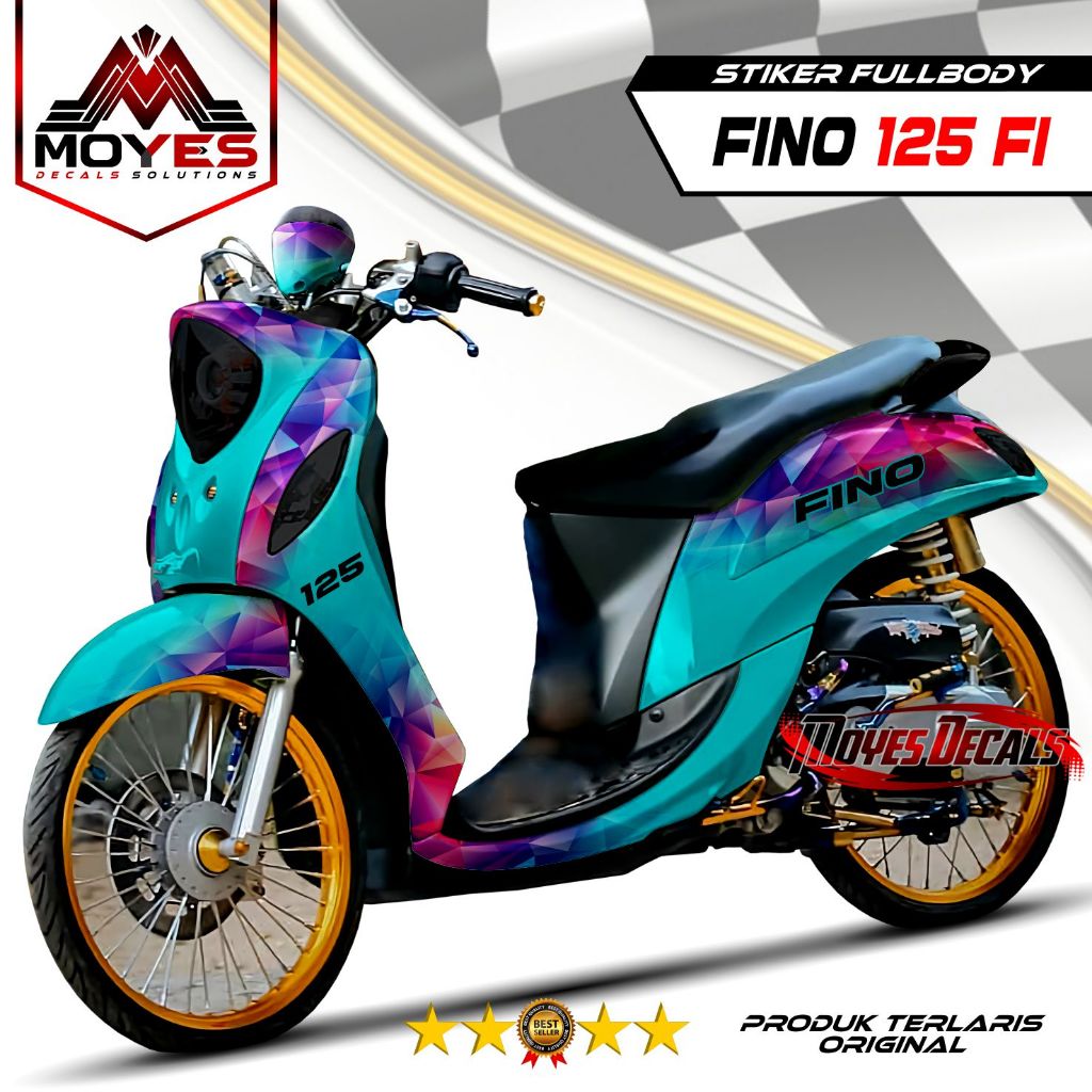 Decal Fino 125 FI Fullbody Stiker Variasi Yamaha Fino Grande Dekal Motor Fino 125 Premium Blue Core