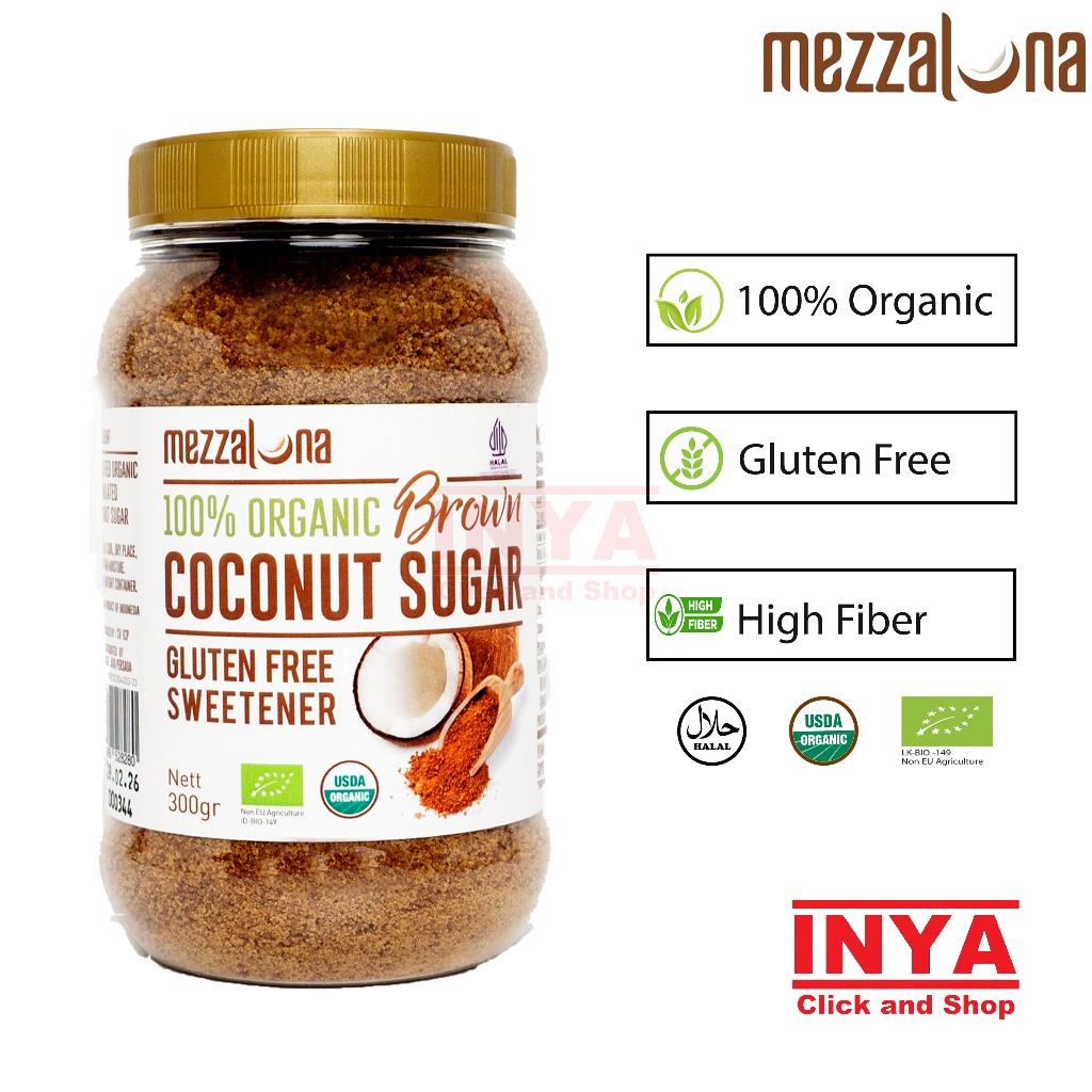 

MEZZALUNA Organic Coconut Sugar Brown 300gr Free Sweetener 100% Organic - Gula Kelapa