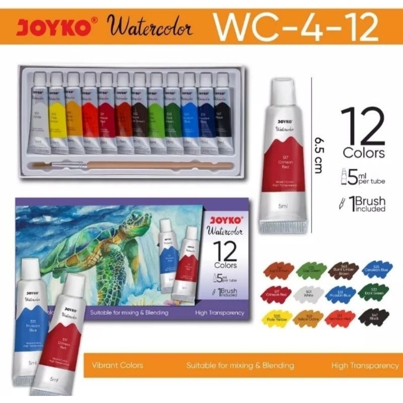 

Cat Air WC-4-12 Set 12 Warna / WC-4-24 Set 24 Warna Water Colour Joyko SF6
