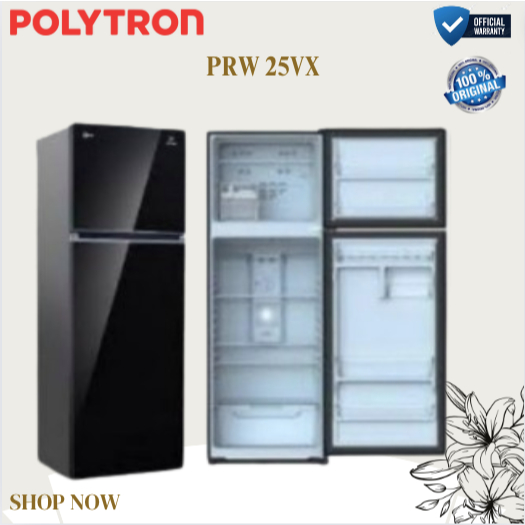 POLYTRON KULKAS  2 PINTU INVERTER PRW25VX 240L/PRW25VX/PRW-25VX/PRW 25VX/POLYTRON ORIGINAL GARANSI