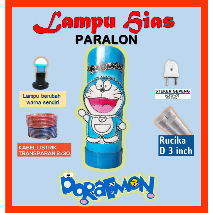 Lampu Paralon Hias Lampu Paralon Dinding Lampu Paralon Berubah Warna Lampu Paralon Doraemon