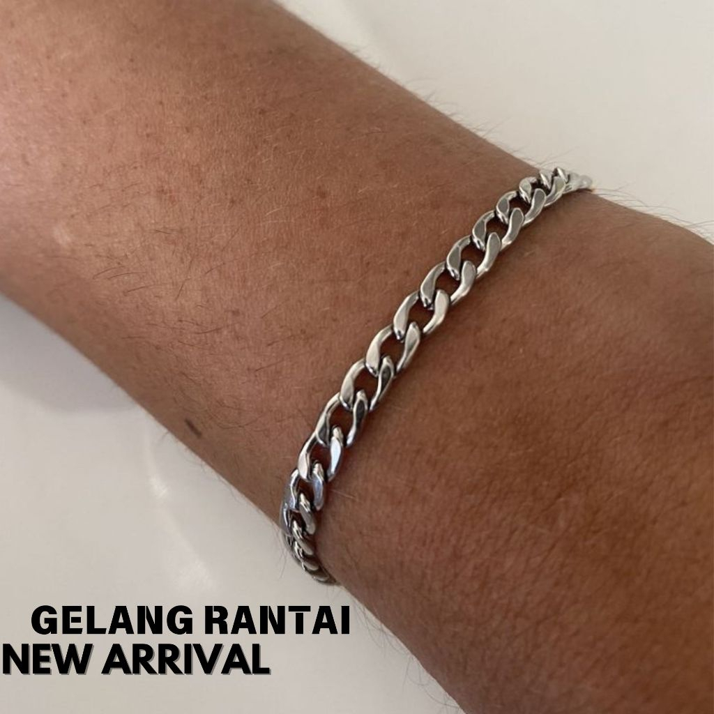 Gelang Tangan Rantai Titanium 2,5mm || Pria Wanita || Viral Aestetic