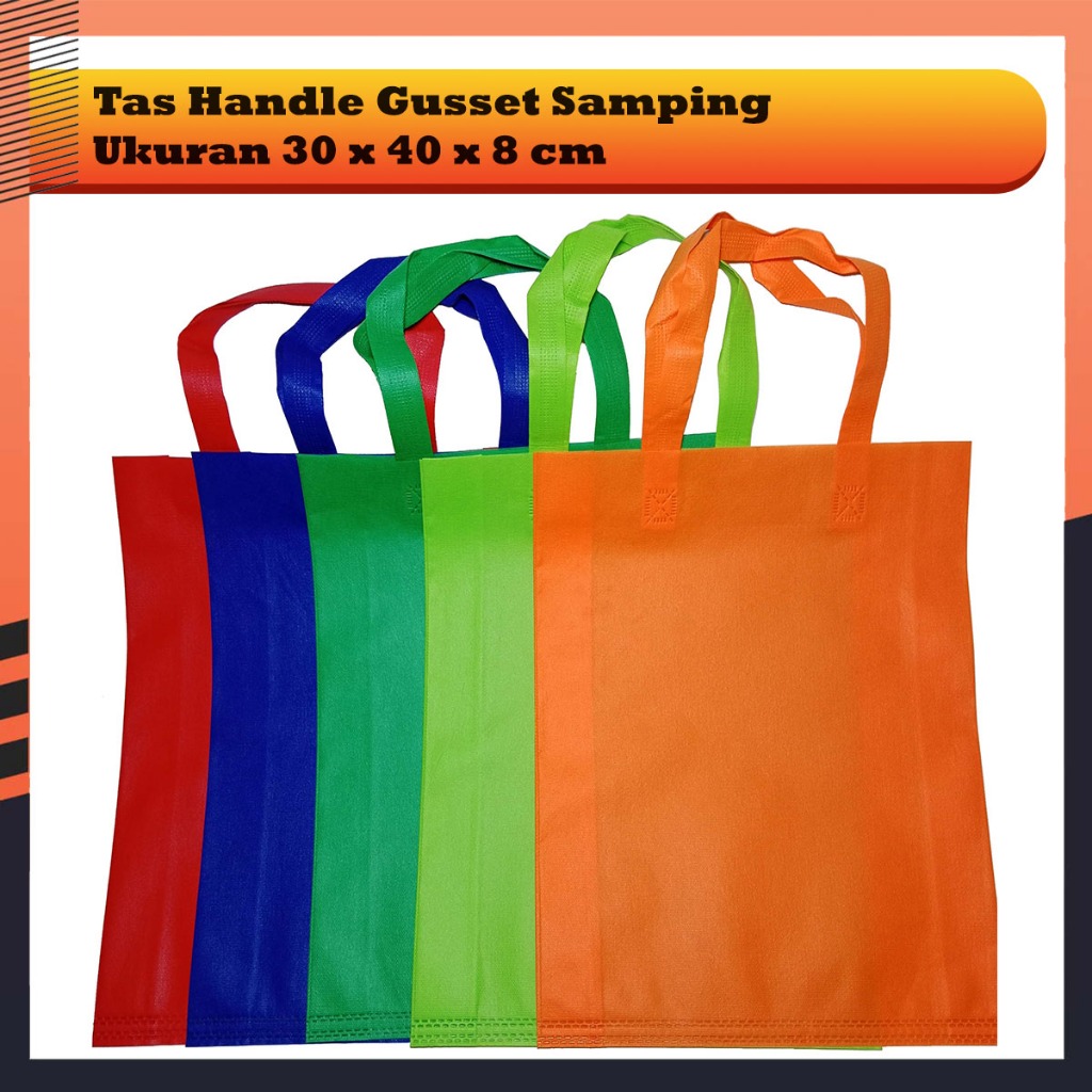 

Tas Gusset Samping 30x40x8 cm / Tas Spunbond / Tas Souvenir / Tas Seminar / Tas Berkatan / Tas Kain