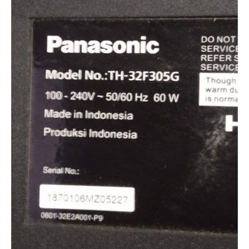 sparpate onderdil TV LED panasonic TH32F305G mainboard MB menboard mobo motherboard modul mesin tipi