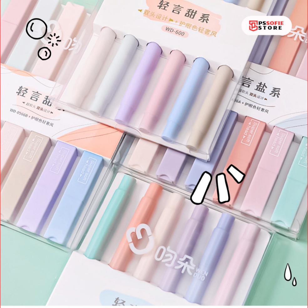 

KODE H2I Stabilo Highlighter 6 Color 2 Variasi Pena Highlighter Dua Sisi 6 Warna 2 Variasi