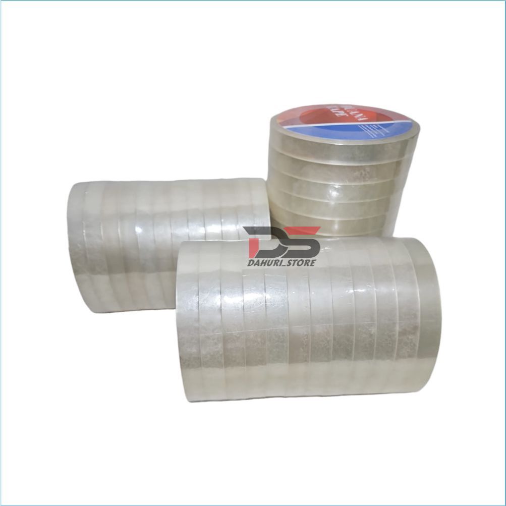 

LAKBAN KECIL BENING / SOLATIP / SELOTIP UKURAN 1/2 inch 12mm & 1 INCH 24MM PANJANG 100 yard
