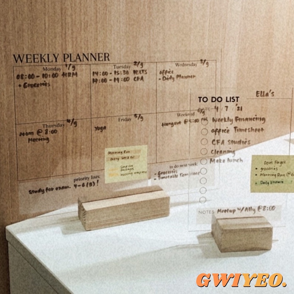 

KODE J73H Acrylic Planner To Do List Weekly Akrilik Journal FREE MARKER