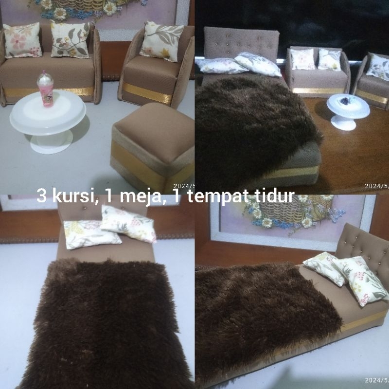 mainan furniture kursi tamu satu set boneka Barbi berbib