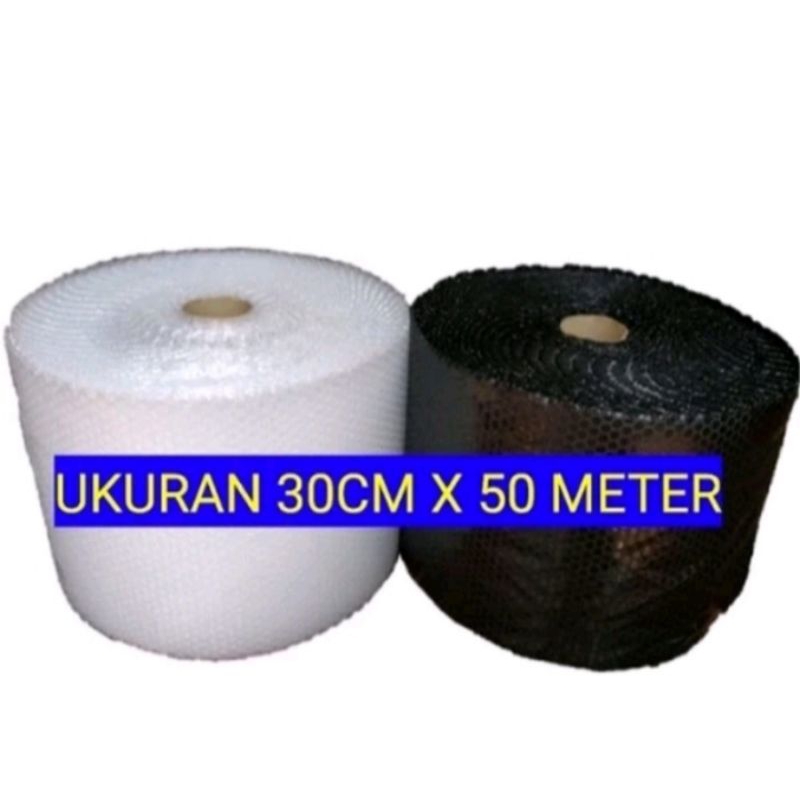 

Bubble wrap 10 Meter x 30 Cm Hitam Bening Tebal