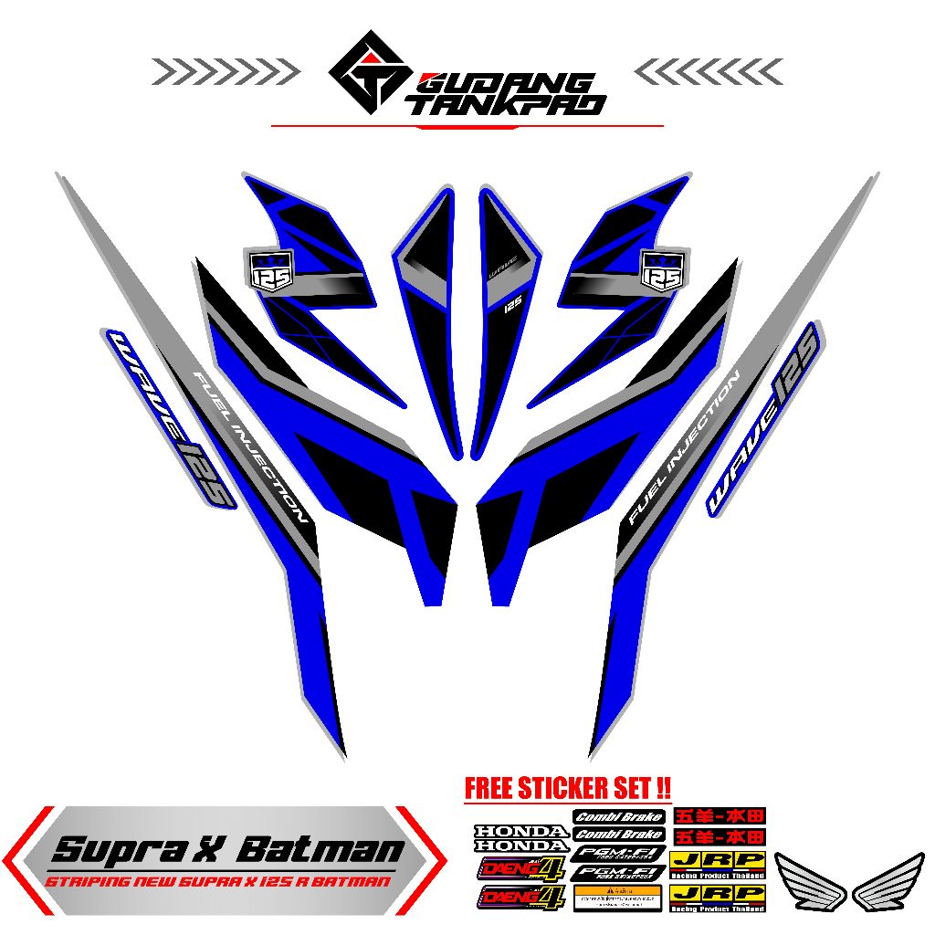 STIKER SUPRA X 125 BATMAN MTF 14 / STIKER STRIPING POLET SUPRA X 125 / SUPRA X / STRIPING SUPRA / ST