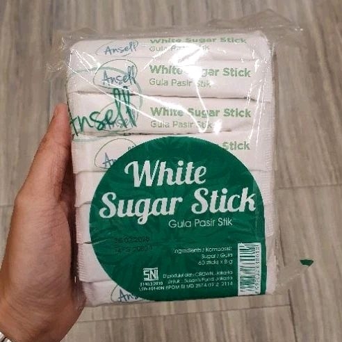 

Ansell white sugar stick gula pasir stick ( isi 60 / pack )