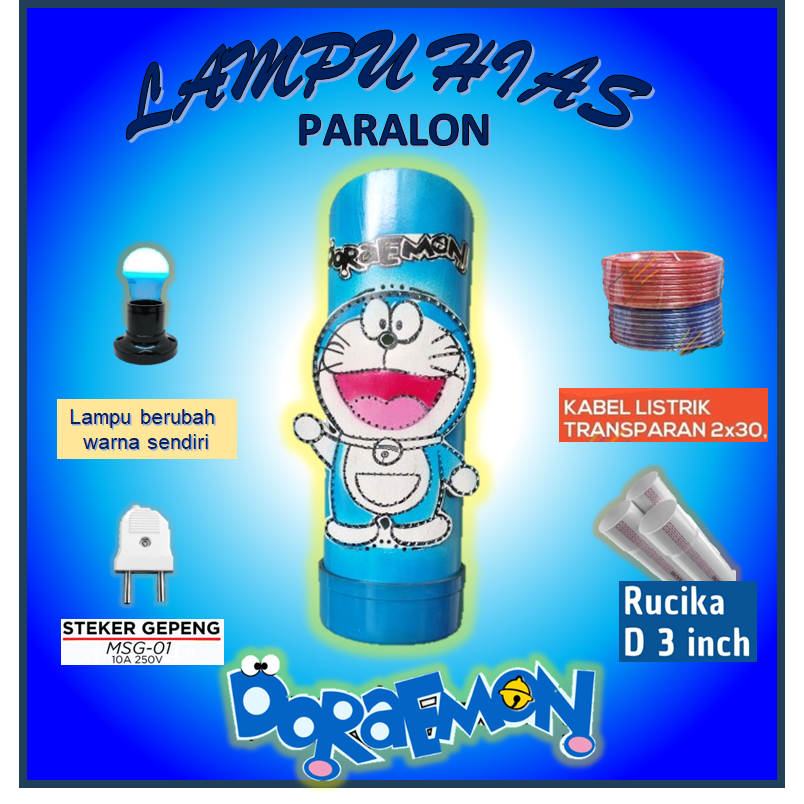 Lampu Paralon Hias Lampu Paralon Dinding Lampu Paralon Berubah Warna Lampu Paralon Doraemon