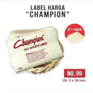 Label Harga Champion no 99 Label Sticker Undangan