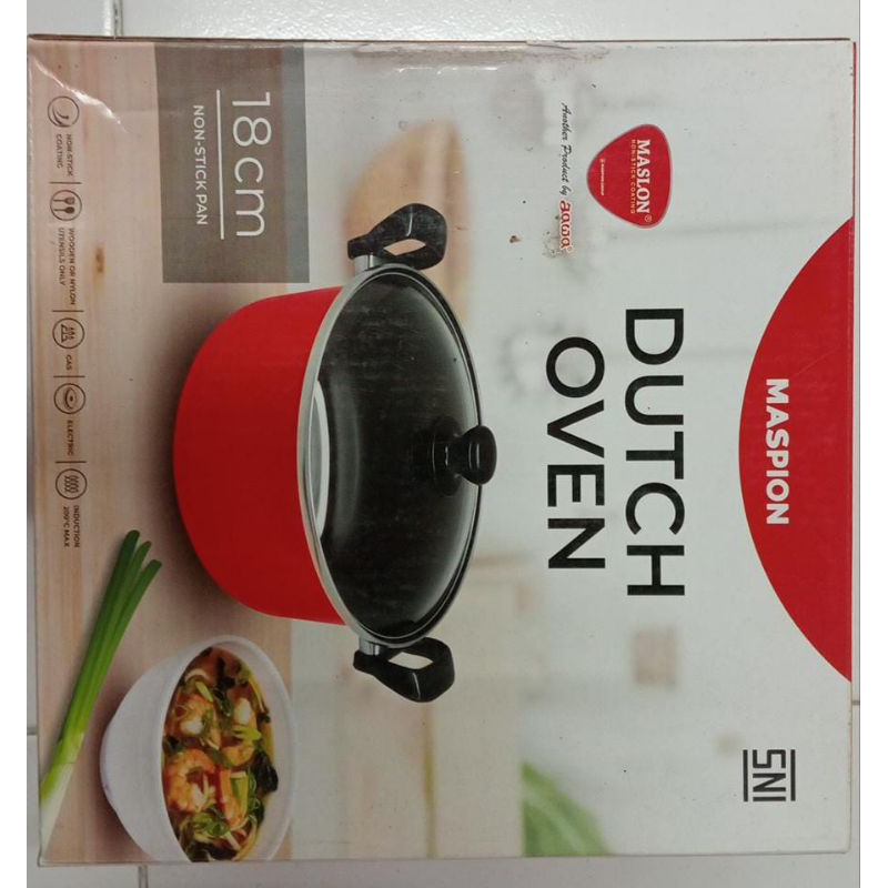 MASPION PANCI DUTCH OVEN 18 CM MASLON SERBAGUNA TUTUP KACA