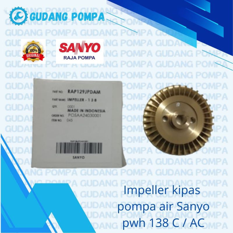 Kipas Impeller Pompa air Sanyo PWH 138 C / AC ORIGINAL.