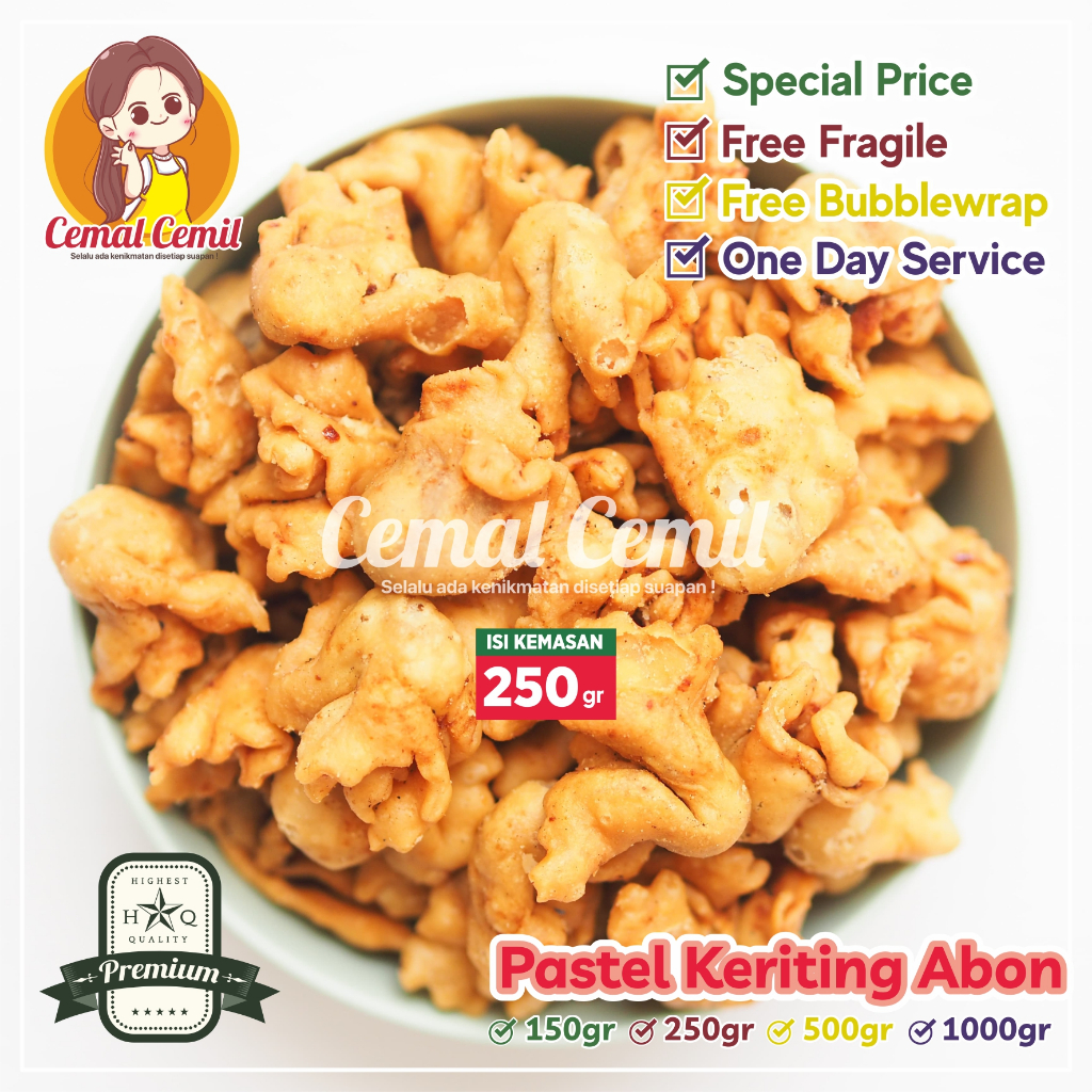 

Cemal Cemil : Pastel Keriting Abon 250gr-Snack/Cemilan/Camilan