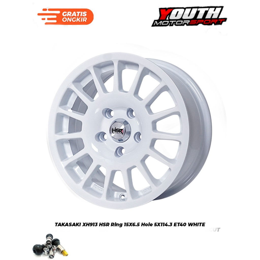 VELG R15 RALLY LOOK ORIGINAL HSR TAKASAKI XH913 HSR R15X65 H5X114,3 ET40 WHITE