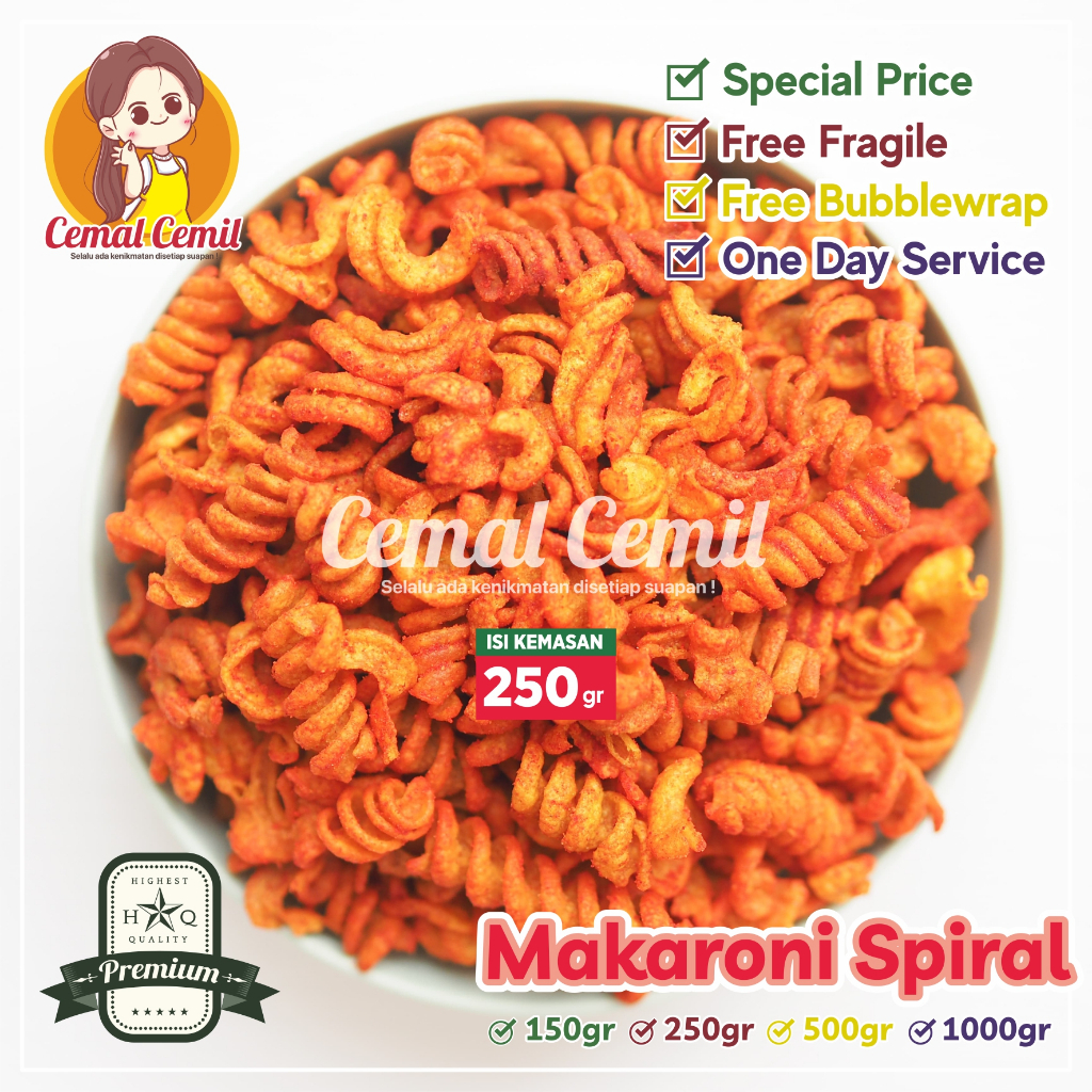 

Cemal Cemil : Makaroni Spiral Pedas 250gr-Snack/Cemilan/Camilan