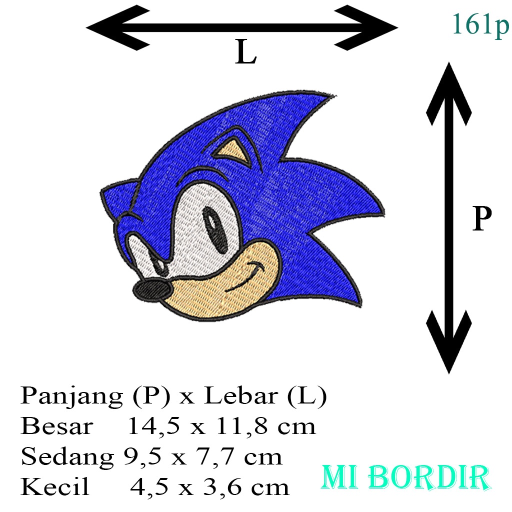 Patch / Emblem Bordir Sonic the Hedgedog