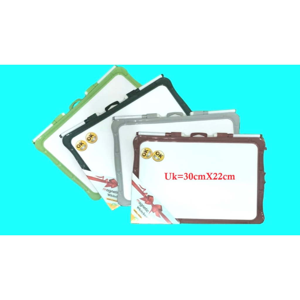 

Papan Tulis Whiteboard Magnet Kecil Dua Sisi Double Side 30 cm x 22 cm
