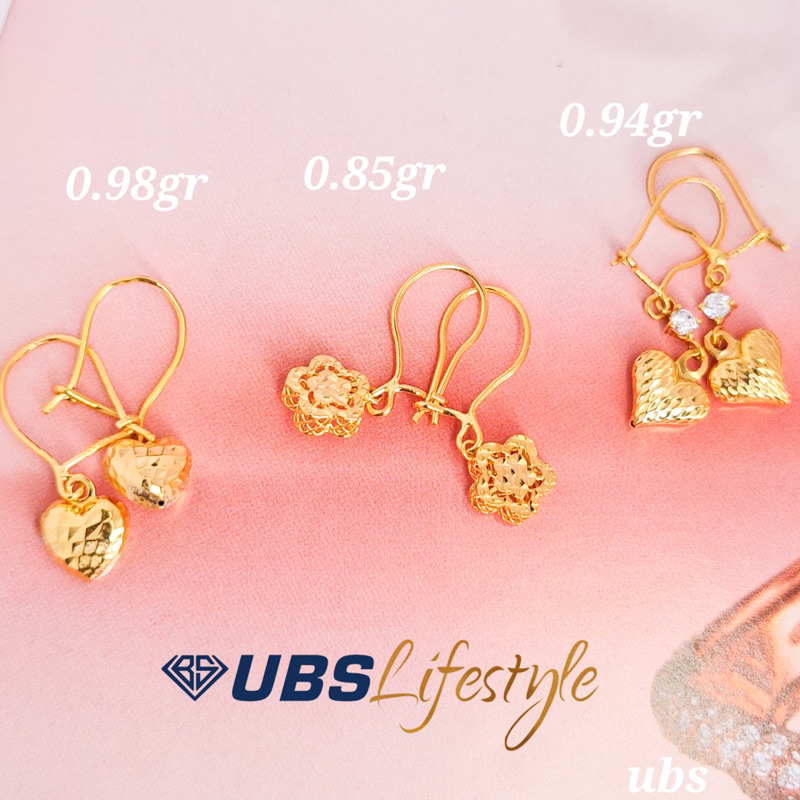 Anting Emas Asli hooks Hati Anting Emas Asli Kadar 375 Anting Emas Terbaru‼️