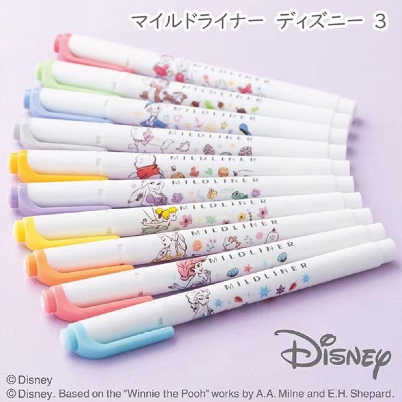 

KODE I1Y Zebra Mildliner Disney Princess Ariel Belle Elsa Rapunzel Tinkerbell Marie Mickey Minnie Donald Duck Winnie the Pooh Chip n Dale Double Sided Highlighter Penanda Halaman Limited Edition