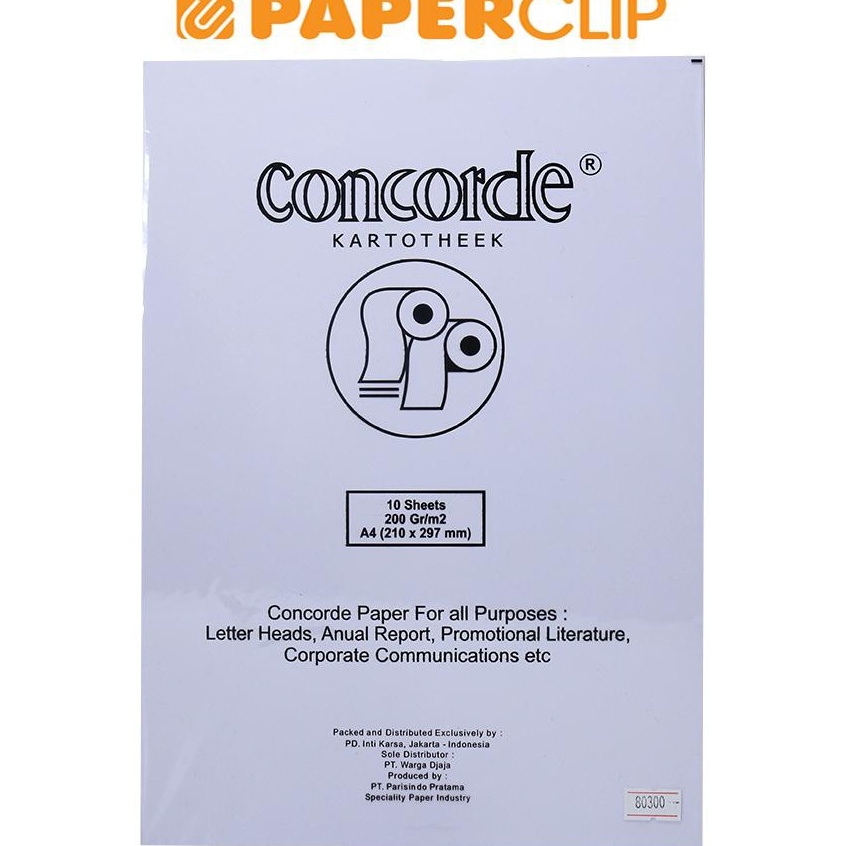 

Paket Untung KERTAS COVER A4 KARTOTHEEK CONCORDE 83 2 ISI 1