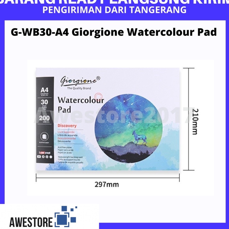 

Super Gaya GWB3 A4 A5 Giorgione Watercolor Paper Pad Kertas Cat Air Water Color