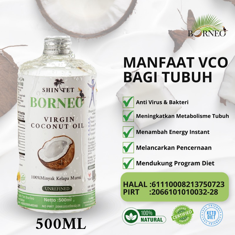 

SHINTET BORNEO - MINYAK KELAPA MURNI/ VCO 500ml/ KUALITAS TERBAIK/ HARGA TERJANGKAU