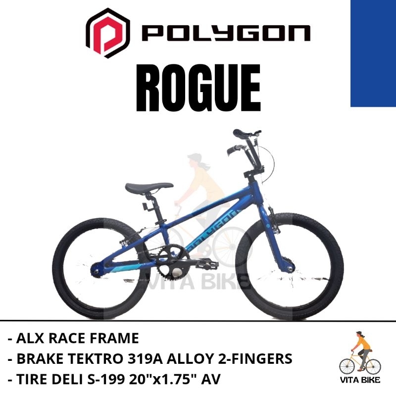 Sepeda JUNIOR BIKE BMX 20 inch POLYGON ROGUE TERBARU BIRU GARANSI RESMI