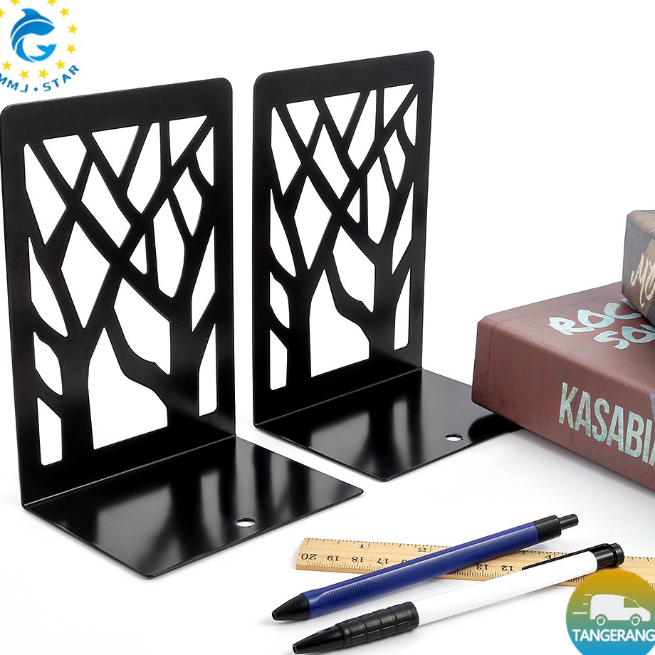 

Buruan Stok 1 PasangPenyangga Buku BesiStand BookPembatas Buku BesiMetal Bookstand