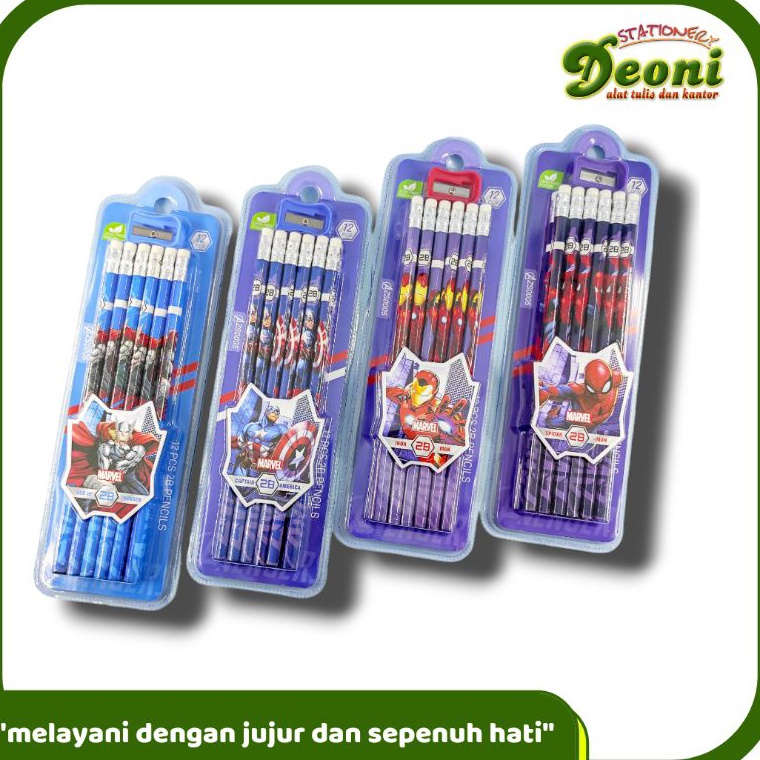 

KODE B53X Disney Pencil 2B Set Marvel Series Isi 12 ZS5