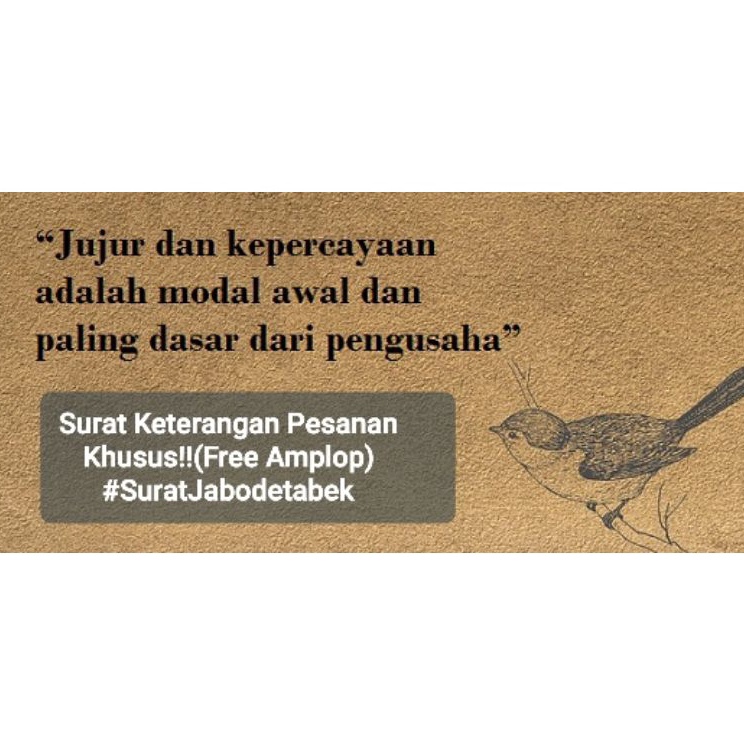 

Super Promosi Surat Keterangan Pesanan KhususFree Amplop