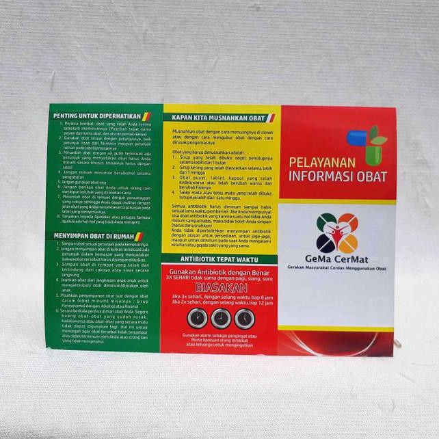 

Stock Terkini Leaflet Brosur PIO Pelayanan Informasi Obat Paket Isi 25 SPECIAL