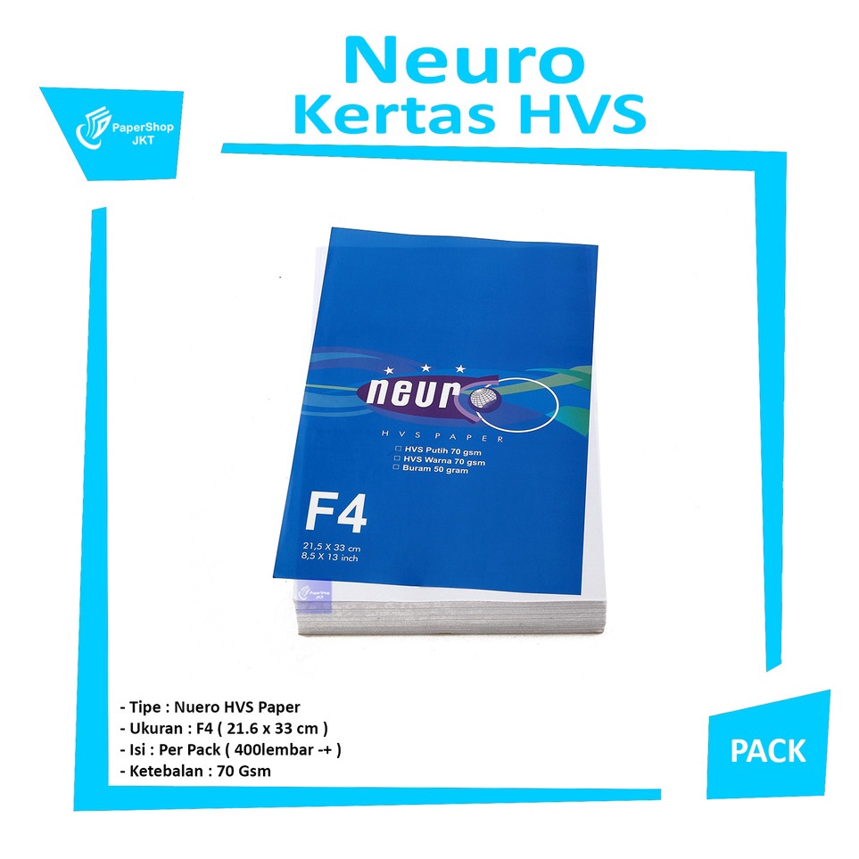 

Kualitas Premium NEURO F4 7 Gram Kertas Fotokopi HVS Putih Pack