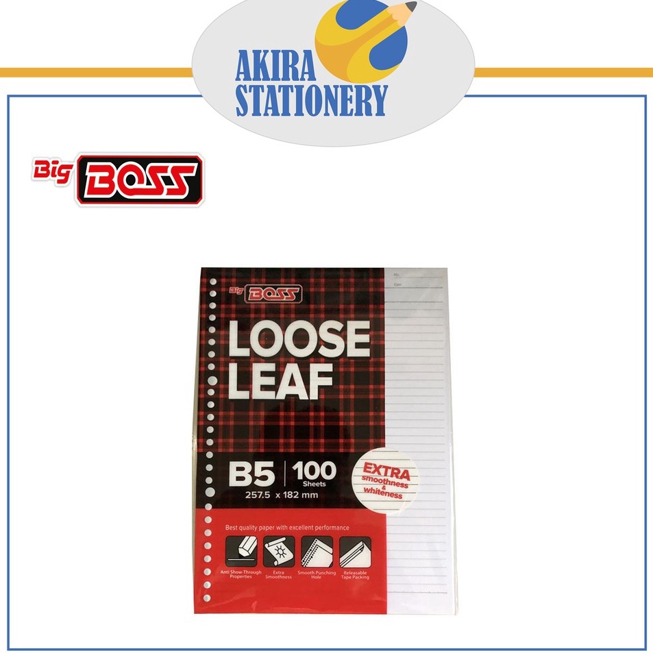 

Hot Selling LOOSE LEAF KERTAS FILE BIG BOSS B5 ISI 1 LEMBAR