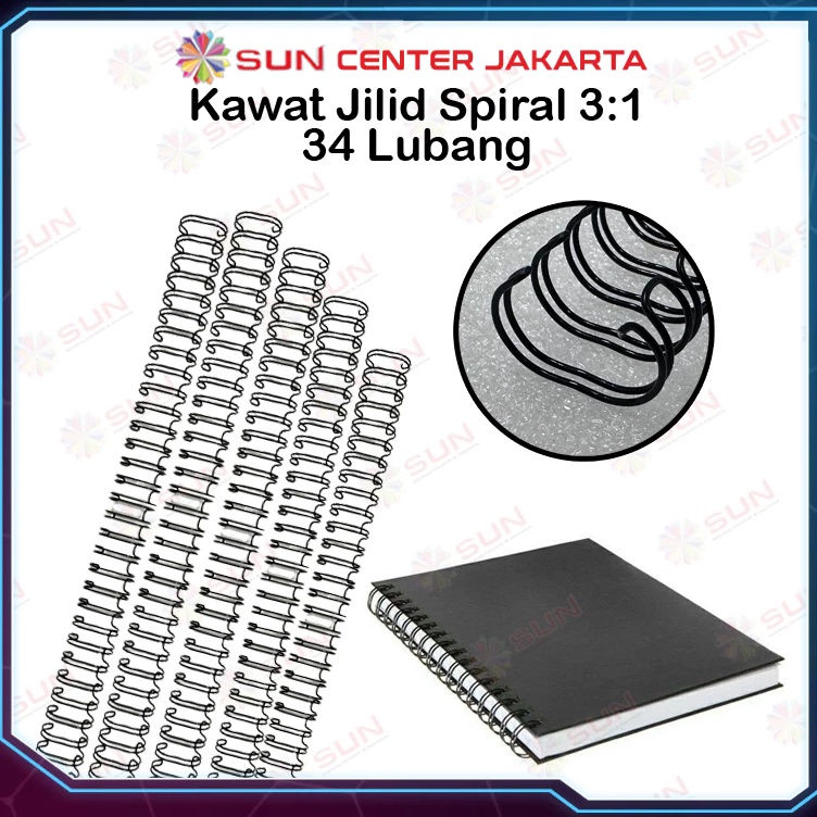 

Best Product Spiral Kawat Ring Kawat Jilid Spiral 31 34 Lubang Warna Hitam Putih