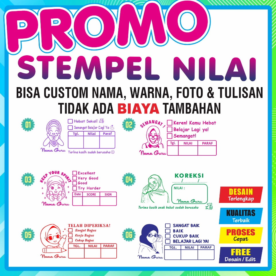 

Penjualan Meriah Stempel Nilai Guru Penilaian Koreksi Checked Reward