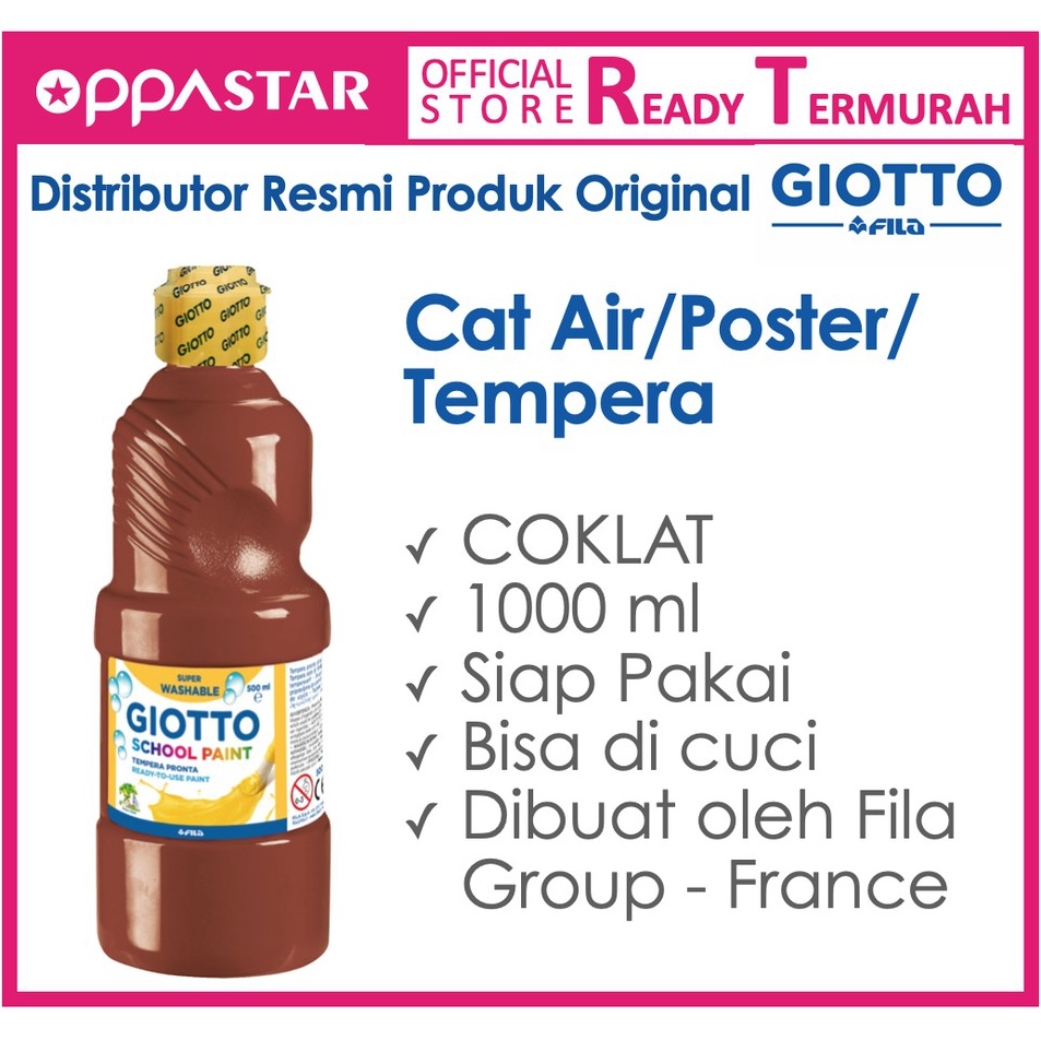 

Borong Irit Cat Air Cat Poster Cat Tempera Giotto School Paint 1 ml Brown Coklat