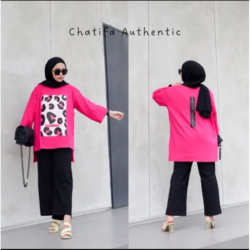 SET CHANTIFA KAOS // SETELAN WANITA OVERSIZE PRINT ORIGINAL