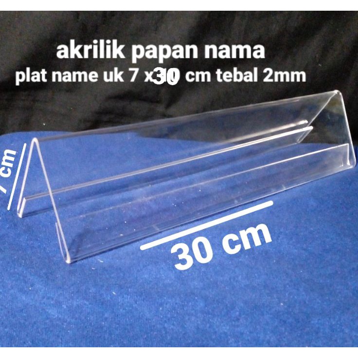 

Stock Ready akrilik papan namaplatename uk 7 x 3 cm tebal 2mm