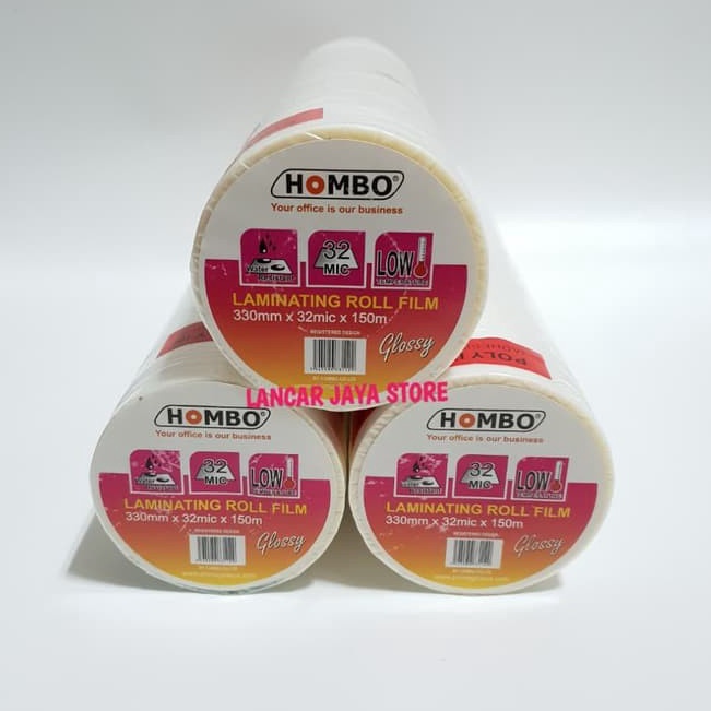 

Terkeren Plastik Hombo Laminating Roll Glossy 33mm x 32Mic x 15m Plastik Laminating Roll Hombo Glossy