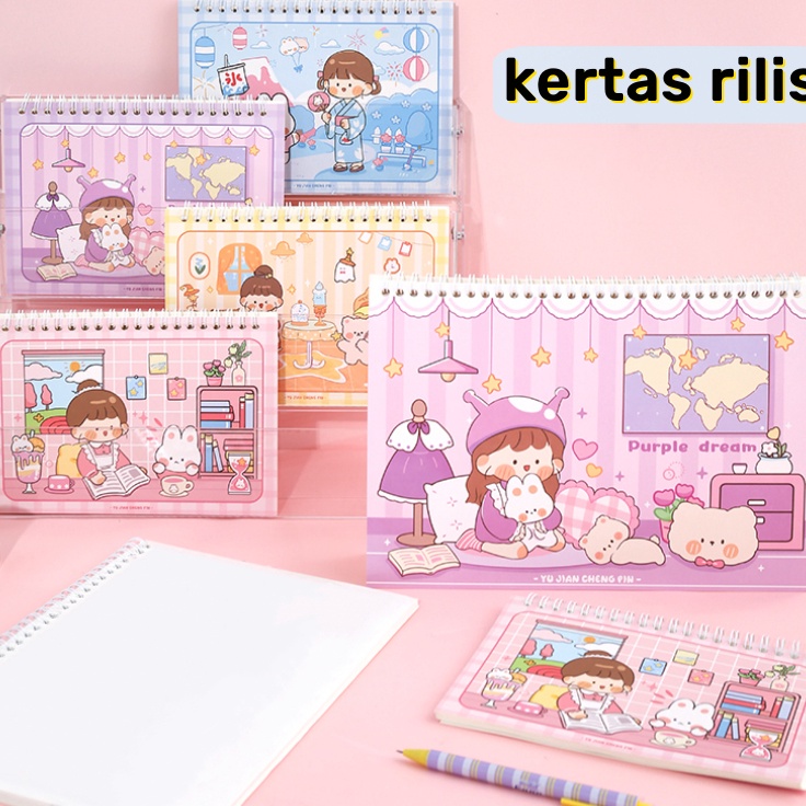 

Langsung Dibeli 4 lembar A5 Buku tempel stiker lucu girl kawaii Tempat koleksi sticker book motif aesthetic Release paper Buku sticker reusable bisa digunakan berulang kali estetik cute Journal scrapbook Album stiker untuk tempel stiker spatula Kado