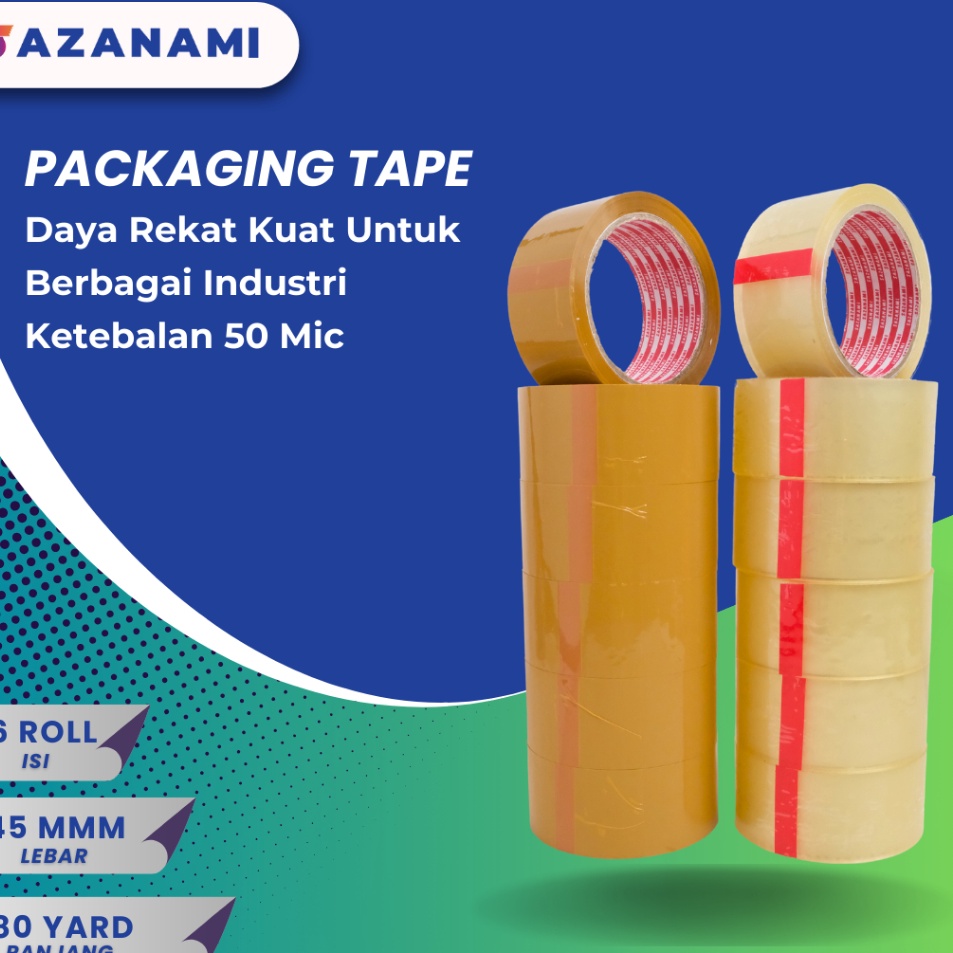 

Super Produk Lakban Bening 2 Inch 8Y Yard Sazanami Opp Tape Isolasi Selotip