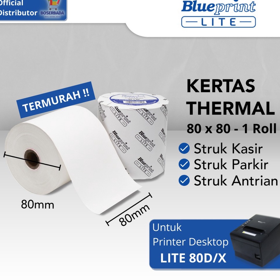 

Pasti Favorit BLUEPRINT LITE Kertas Struk Thermal Paper 8x8 mm