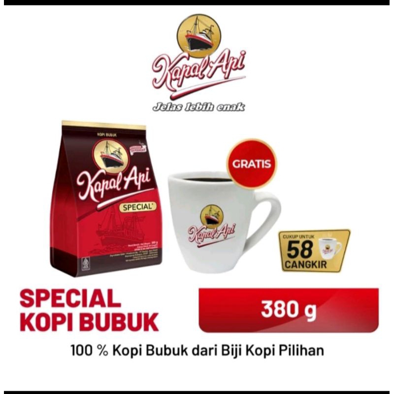 

Kapal api 350 gr gratis mug cantik