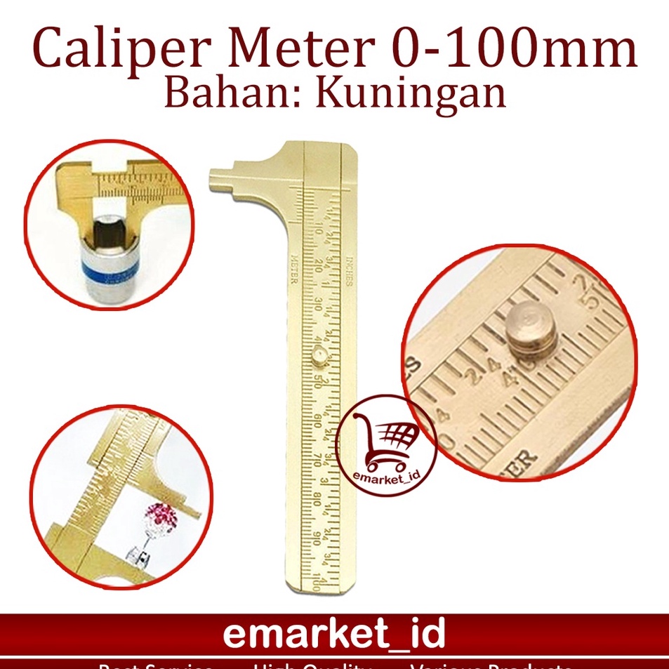 

Big Deals Caliper Meter Bahan Kuningan 1mm Jangka Sorong Vernier Sigmat Pengukur Sketmat Mini