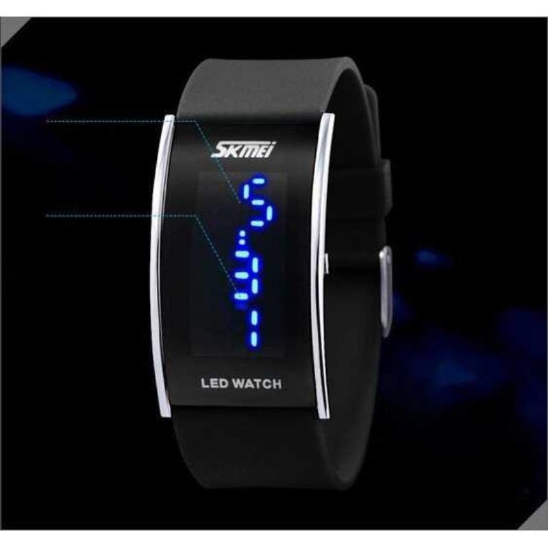 JAM TANGAN PRIA WANITA UNIK MODIS ORIGINAL LED BIRU ANTI AIR KEREN